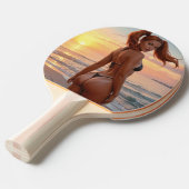 BIKINI GIRL TAN LINES PING PONG PADDLE TAFELTENNISBATJE (Voorkant Gekanteld)