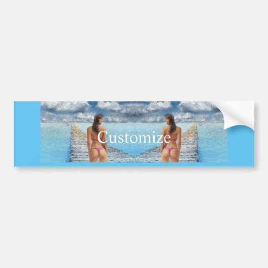 Bikini Girl Thunder_Cove Bumpersticker (Voorkant)
