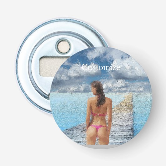 Bikini Girl Thunder_Cove Button Flesopener (Voorkant)