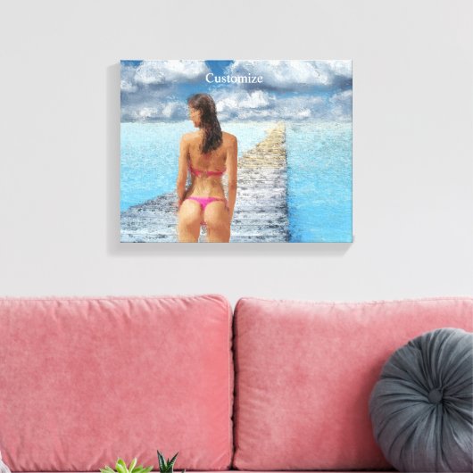 Bikini Girl Thunder_Cove Canvas Afdruk (Insitu (Woonkamer))