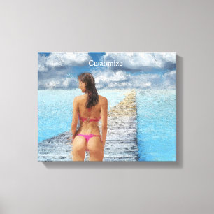 Bikini Girl Thunder_Cove Canvas Afdruk