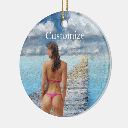 Bikini Girl Thunder_Cove Keramisch Ornament (Links)
