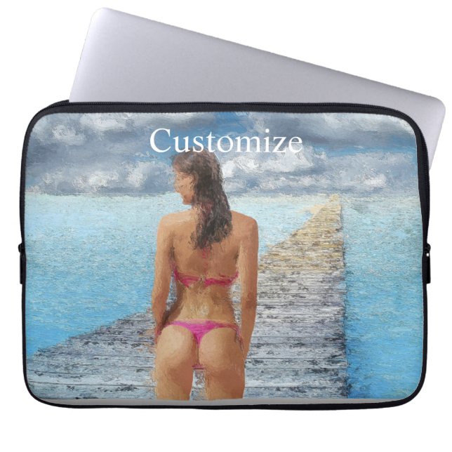 Bikini Girl Thunder_Cove Laptop Sleeve (Voorkant)