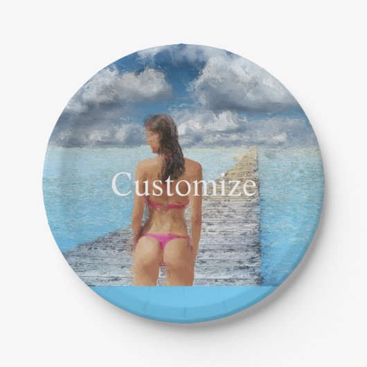 Bikini Girl Thunder_Cove Papieren Bordje (Voorkant)