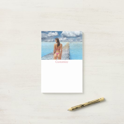 Bikini Girl Thunder_Cove Post-it® Notes (Op bureau)