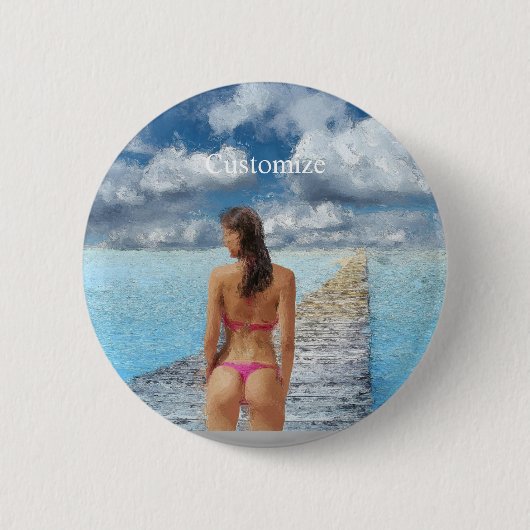 Bikini Girl Thunder_Cove Ronde Button 5,7 Cm (Voorkant)