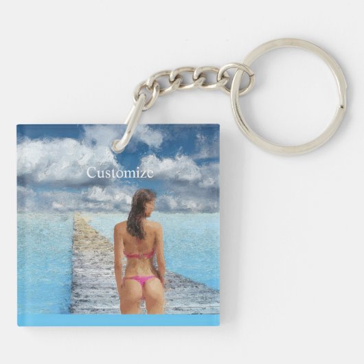 Bikini Girl Thunder_Cove Sleutelhanger (Achterkant)