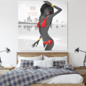 Bikini Girl Wrapped Canvas (Insitu (Slaapkamer))