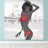 Bikini Girl Wrapped Canvas Afdruk (Insitu (Houten vloer))