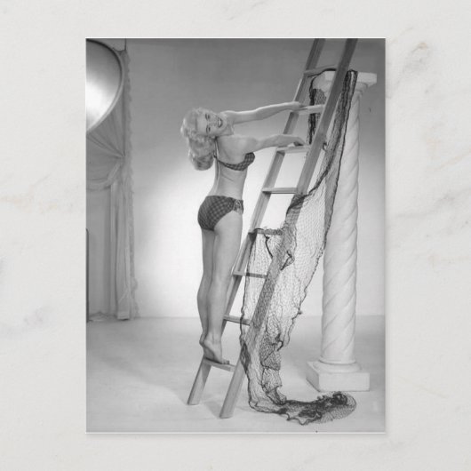 Bikini girl Zwart-witte foto Briefkaart (Voorkant)