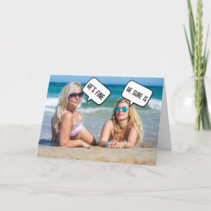 BIKINI GIRLS COMPLIMENTAIRE FUN CARD VOOR HEM FEESTDAGEN KAART