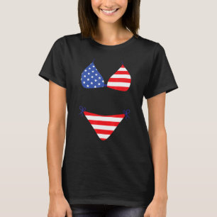 Bikini Hoesje Omhoog Badpak 4th van juli Amerikaan T-shirt