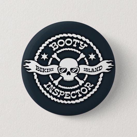 Bikini Island Booty Inspector Ronde Button 5,7 Cm (Voorkant)