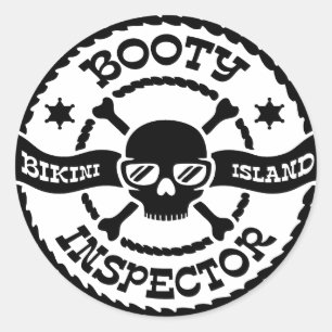Bikini Island Booty Inspector Ronde Sticker