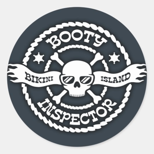 Bikini Island Booty Inspector Ronde Sticker (Voorkant)