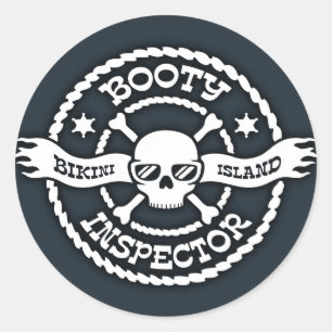 Bikini Island Booty Inspector Ronde Sticker