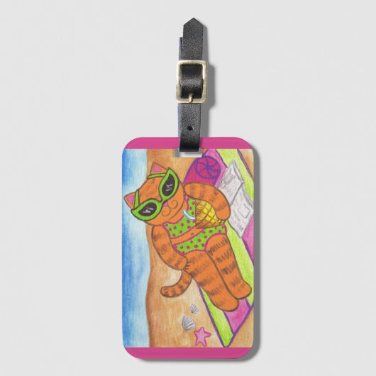 Bikini Kat Bagage Label (Voorkant (verticaal))