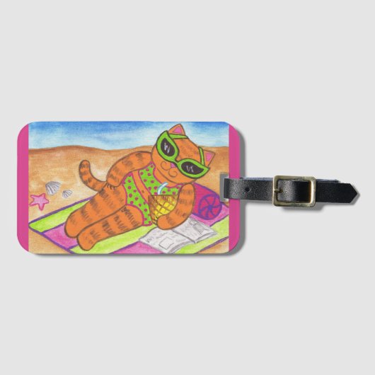 Bikini Kat Bagage Label (Voorkant (horizontaal))