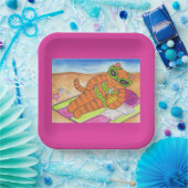 Bikini kat papier Borden Papieren Bordje (Feest)