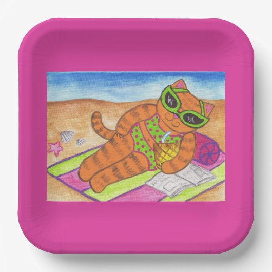 Bikini kat papier Borden Papieren Bordje (Voorkant)