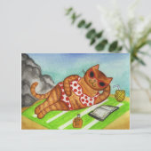 Bikini kat zomer uitnodigingen (Staand voorkant)