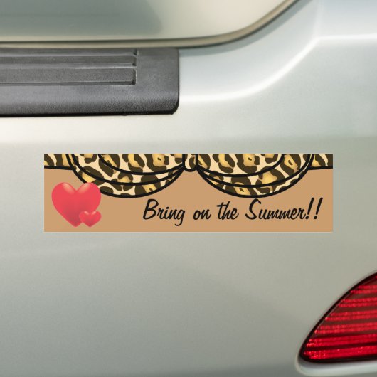 Bikini Leopard Print Bumpersticker (Op auto)