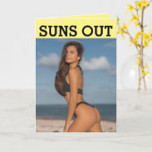 BIKINI MATT GIRL ALL OCCASION HALLO KAART (Gele Bloem)