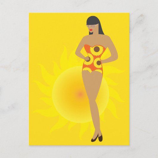 Bikini Meisje Briefkaart (Voorkant)