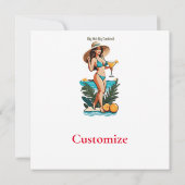 Bikini Meisje Groot Pet- Grote Cocktail Thunder_Co Kaart (Achterkant)