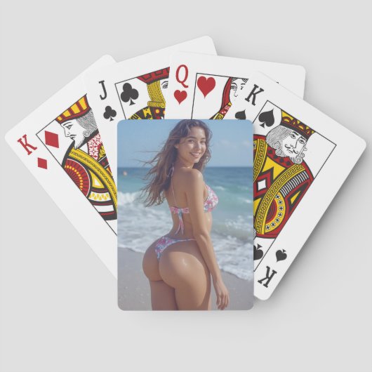 Bikini meisje grote kont speelkaarten (Achterkant)