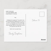 Bikini Meisje Poseren in het Zee bij zonsondergang Briefkaart (Achterkant)