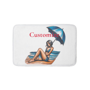Bikini Meisje Strand Napping Thunder_Cove Badmat
