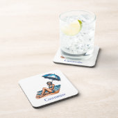 Bikini Meisje Strand Napping Thunder_Cove Bier Onderzetter (Rechterzijde)