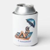 Bikini Meisje Strand Napping Thunder_Cove Blikjeskoeler (Blikje Voorkant)