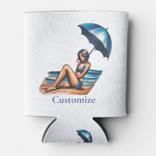 Bikini Meisje Strand Napping Thunder_Cove Blikjeskoeler (Voorkant)