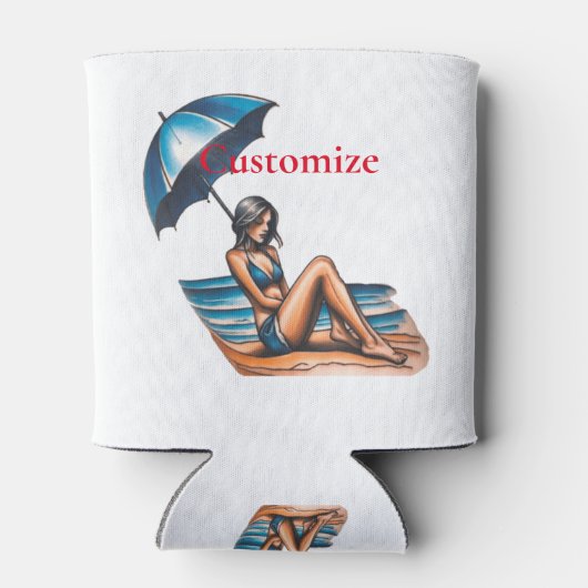 Bikini Meisje Strand Napping Thunder_Cove Blikjeskoeler (Achterkant)