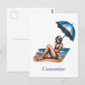 Bikini Meisje Strand Napping Thunder_Cove Briefkaart (Voorkant / Achterkant)