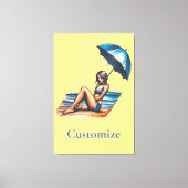 Bikini Meisje Strand Napping Thunder_Cove Canvas Afdruk (Voorkant)