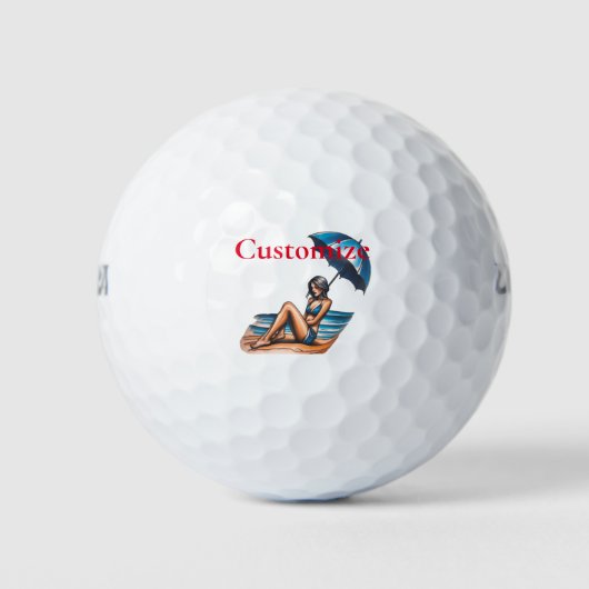 Bikini Meisje Strand Napping Thunder_Cove Golfballen (Voorkant)