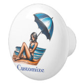 Bikini Meisje Strand Napping Thunder_Cove Keramische Knop (Rechts)