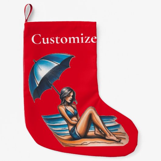 Bikini Meisje Strand Napping Thunder_Cove Kleine Kerstsok (Voorkant)