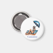 Bikini Meisje Strand Napping Thunder_Cove Magneet (Voorkant / Achterkant)