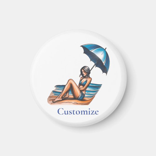 Bikini Meisje Strand Napping Thunder_Cove Magneet (Voorkant)