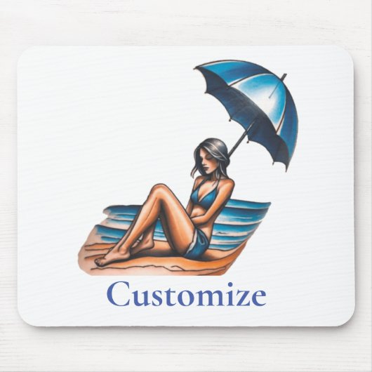 Bikini Meisje Strand Napping Thunder_Cove Muismat (Voorkant)