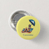 Bikini Meisje Strand Napping Thunder_Cove Ronde Button 3,2 Cm (Voorkant /achterkant)