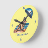 Bikini Meisje Strand Napping Thunder_Cove Ronde Klok (Hoek)