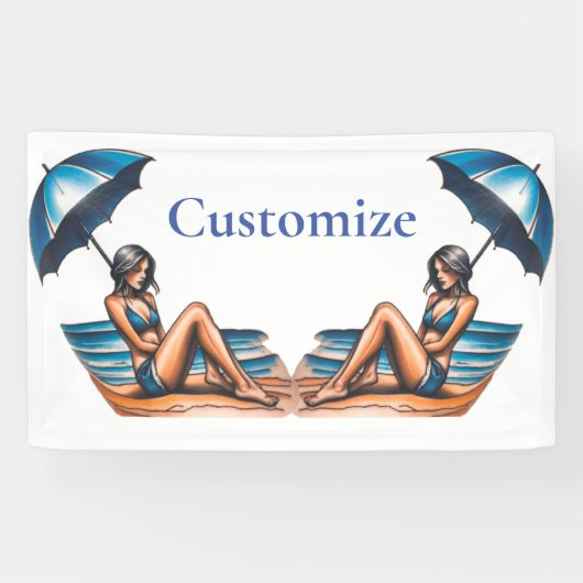 Bikini Meisje Strand Napping Thunder_Cove Spandoek (Horizontaal)