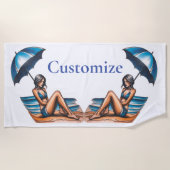 Bikini Meisje Strand Napping Thunder_Cove Strandlaken (Voorkant)