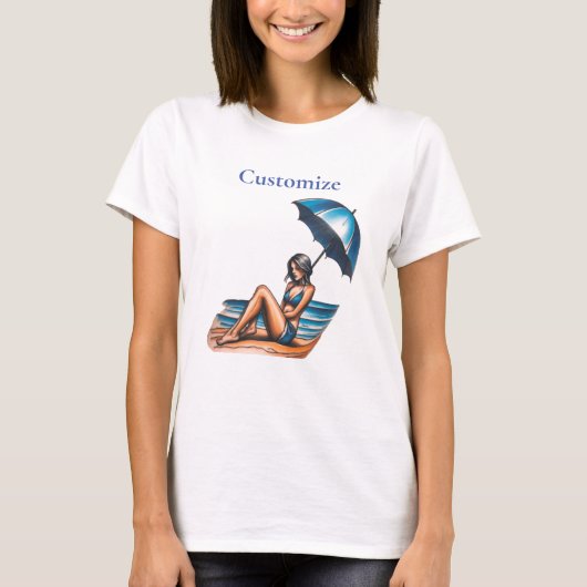 Bikini Meisje Strand Napping Thunder_Cove T-shirt (Voorkant)