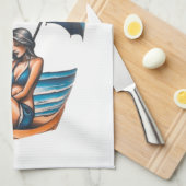 Bikini Meisje Strand Napping Thunder_Cove Theedoek (Quarter Fold)